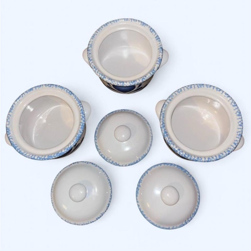 Blue Heart Pattern Mini Ceramic Pots - Picture 4 of 6